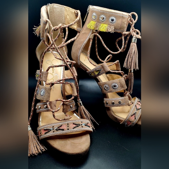 Jessica Simpson Roona Strappy Heels Size 8 - Picture 2 of 7